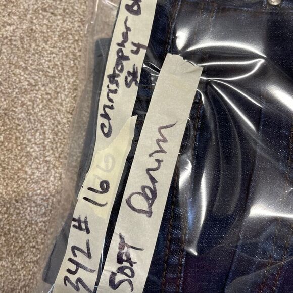 Christopher denim womens wide leg jean sz 4 low rise blue jeans soft denim Y2K - Picture 12 of 12